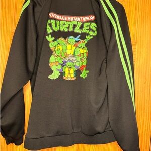 Teenage Mutant Ninja Turtles TMNT Black Green Zip Track Jacket Size L